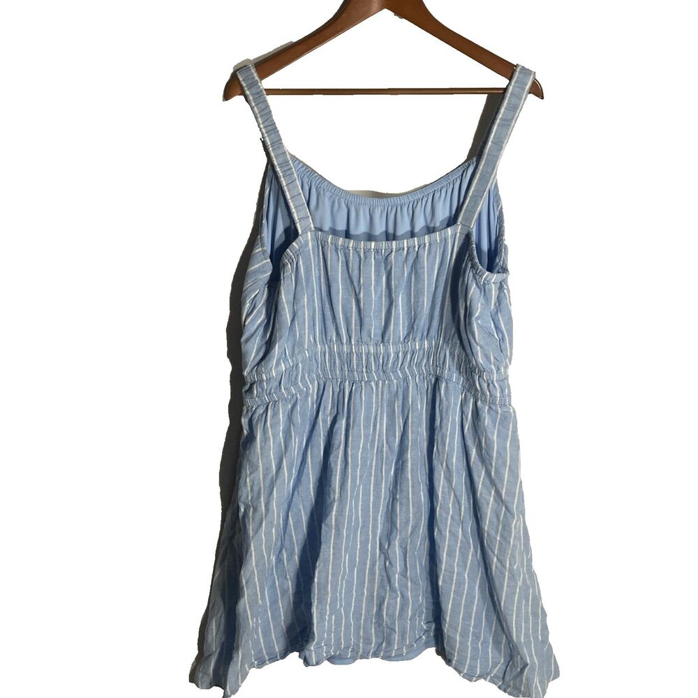 LANE BRYANT blue white striped elastic empire waist linen cotton sundress 22 - Picture 6 of 9